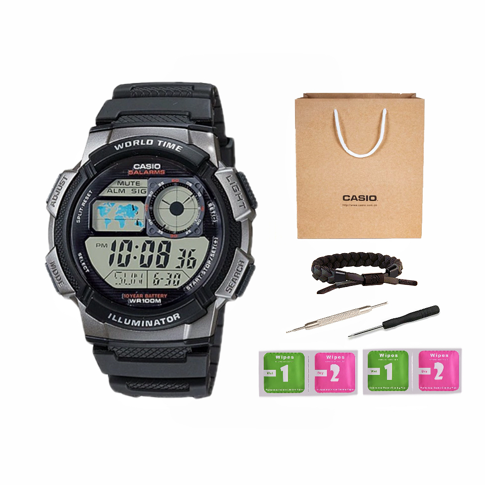 

Мужская молодежная серая модель часов AE-1000W-1B CASIO