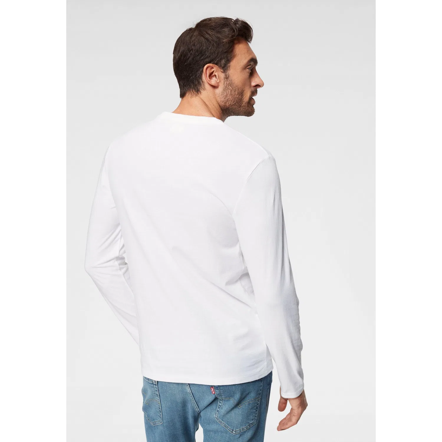 Мужская длинная футболка с круглым вырезом Levi's, White — фото 2