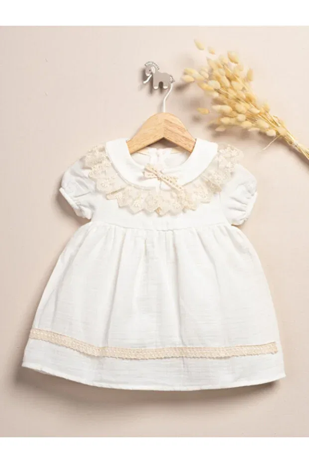 Детское платье для девочек хлопковое Lumbi Baby, White