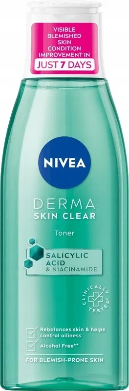 Набор косметики NIVEA Derma Skin Clear: очищающий гель, тоник, пилинг против несовершенств, ночной отшелушивающий пилинг — фото 2