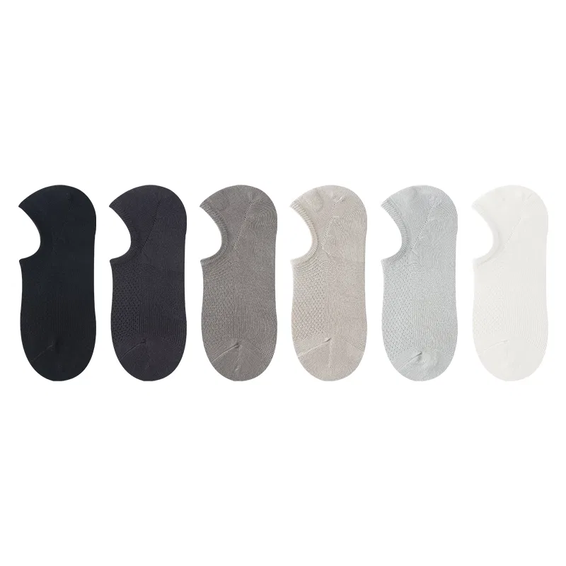 Детские носки-невидимки 6 пар, Black White Dark Gray Medium Gray Light Gray White Smoke Gray, MIIOW