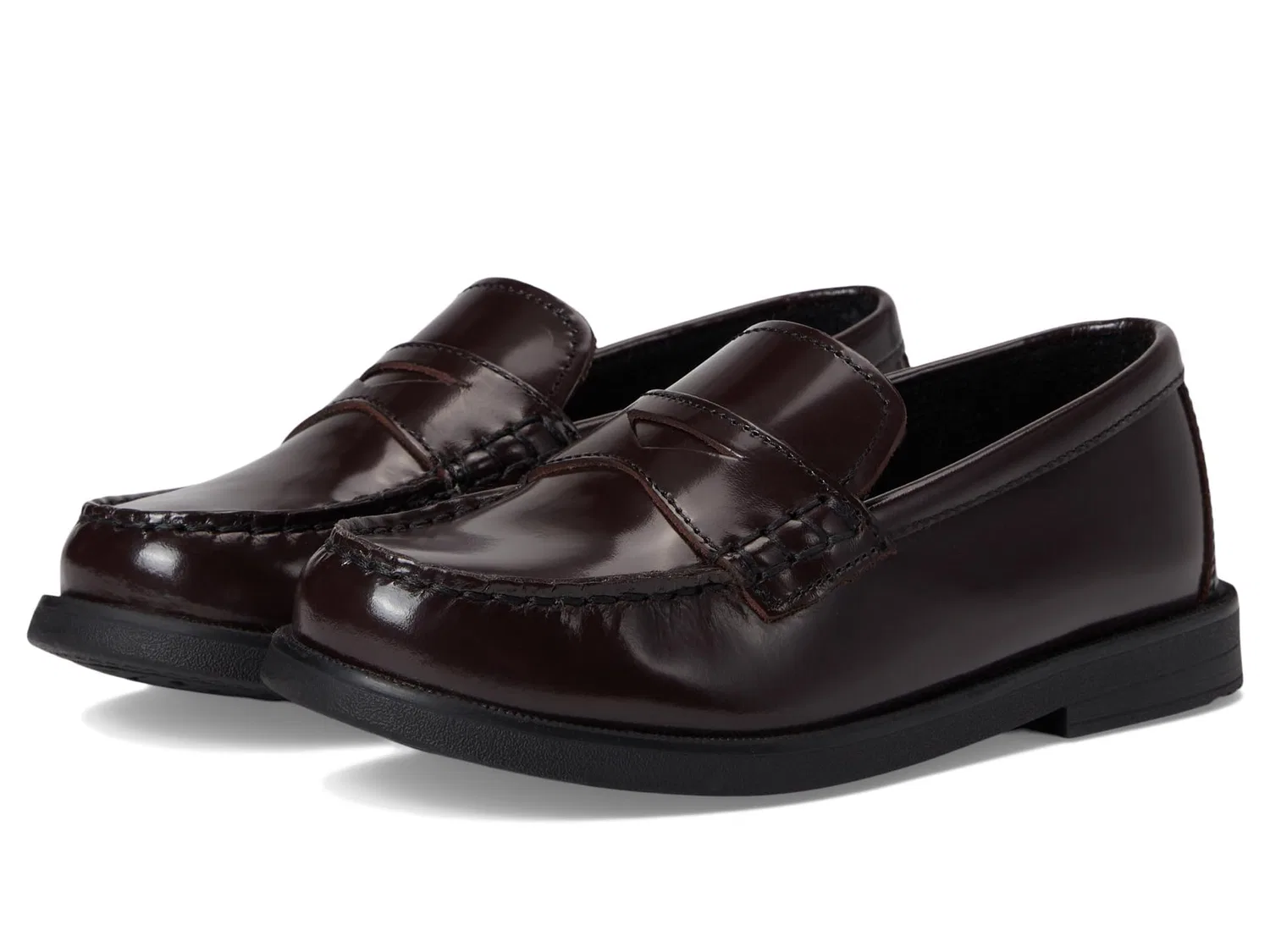 Детские мокасины для мальчиков кожаные Croquet Penny Florsheim, Черный — фото 2
