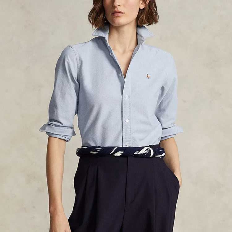 Женская рубашка с длинным рукавом Crlte St Polo Ralph Lauren, Light Blue — фото 4