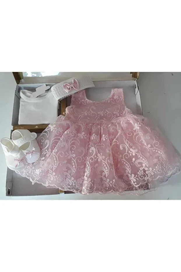 Детский комплект для новорожденных с кружевом Biyan Collection, Pink — фото 2