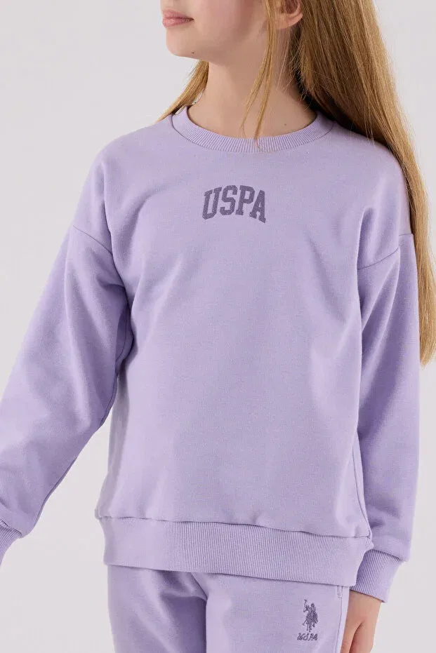 Детский спортивный костюм для девочек с принтом U.S. Polo Assn., Purple — фото 4