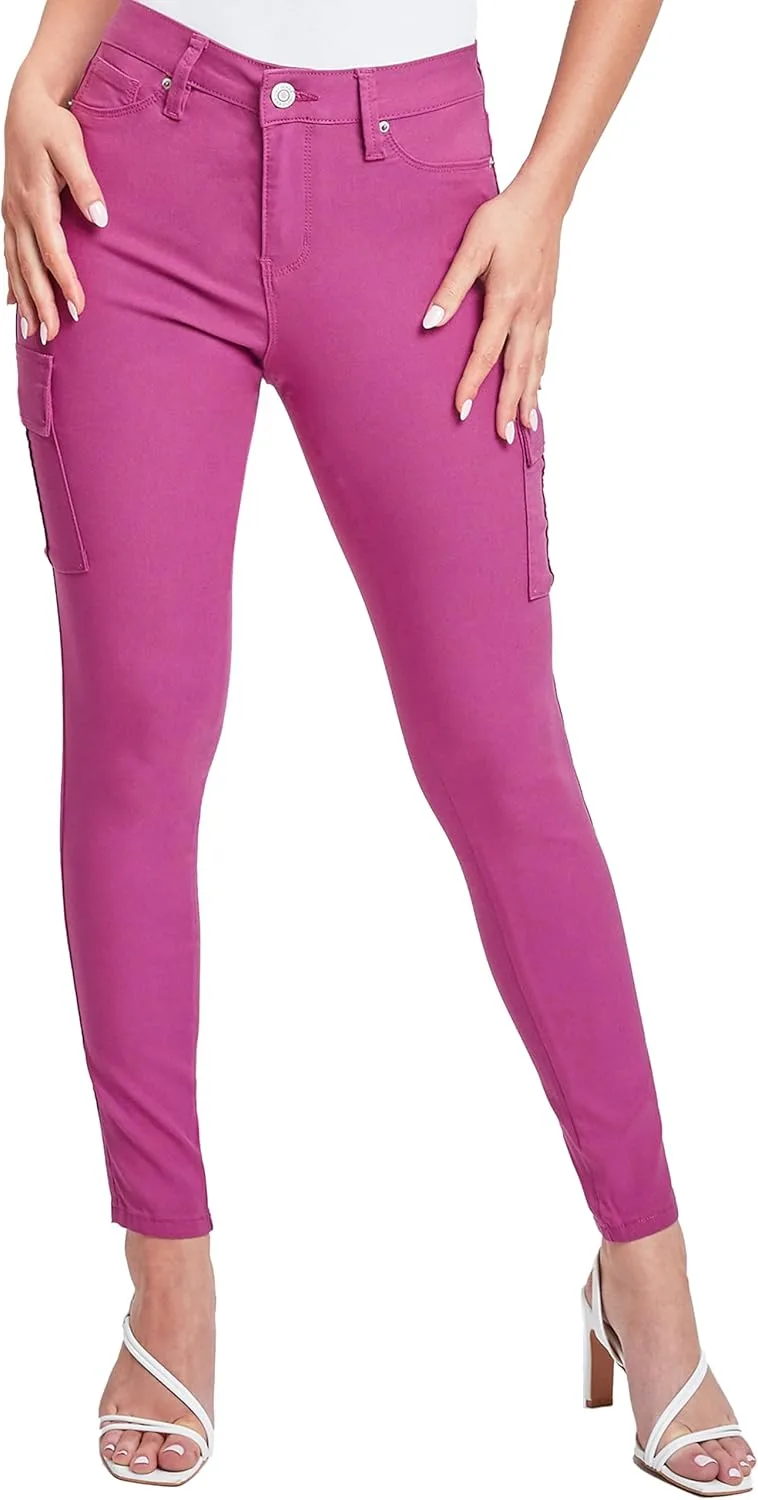 

YMI Women's Unior Hyperstretch Button Skinny Cargo Jean