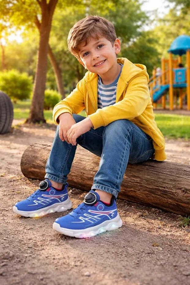 Детские спортивные кроссовки на шнуровке для девочек Arzen Bebe, Navy Blue