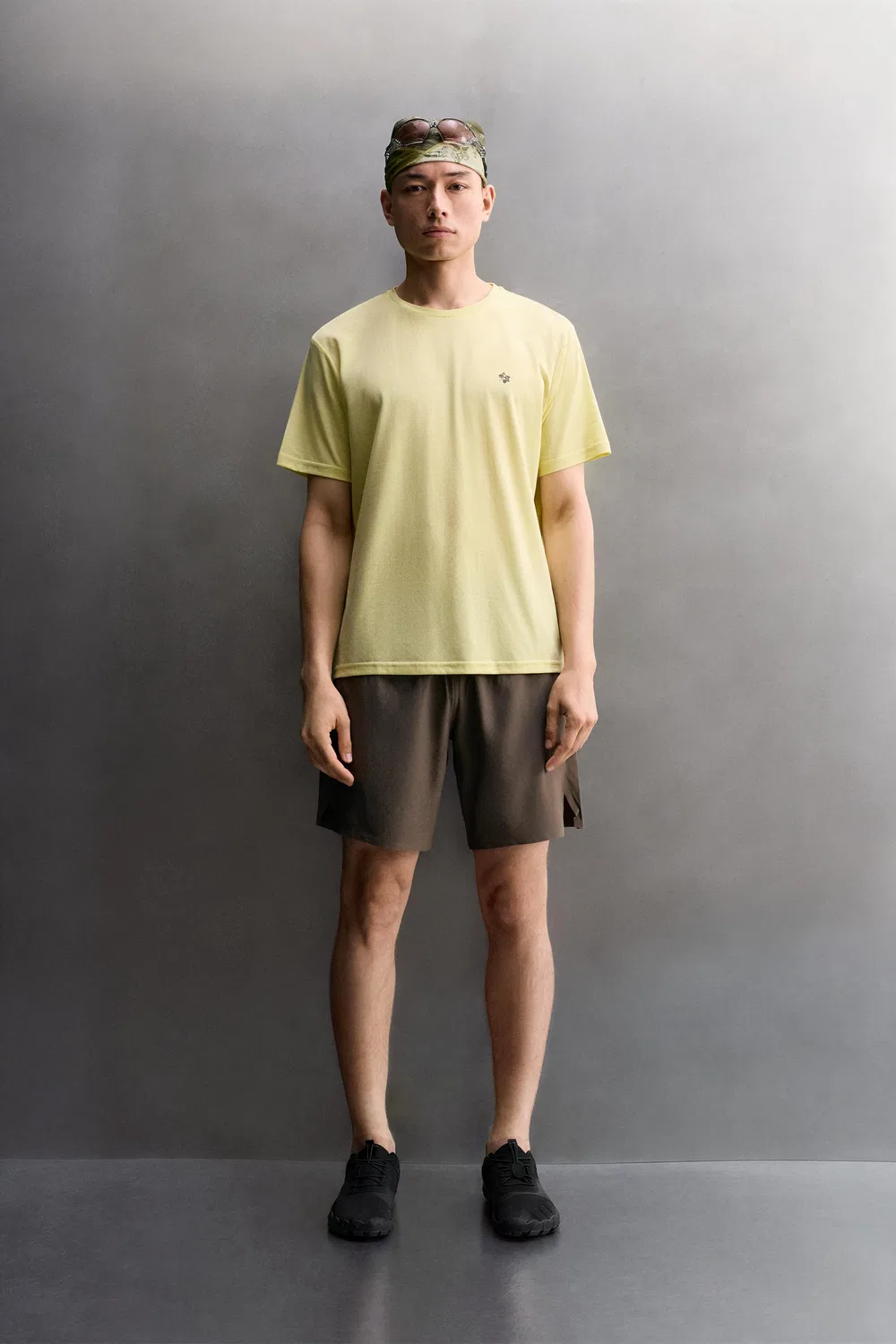 Техническая футболка с цветочным принтом ZARA, Yellow