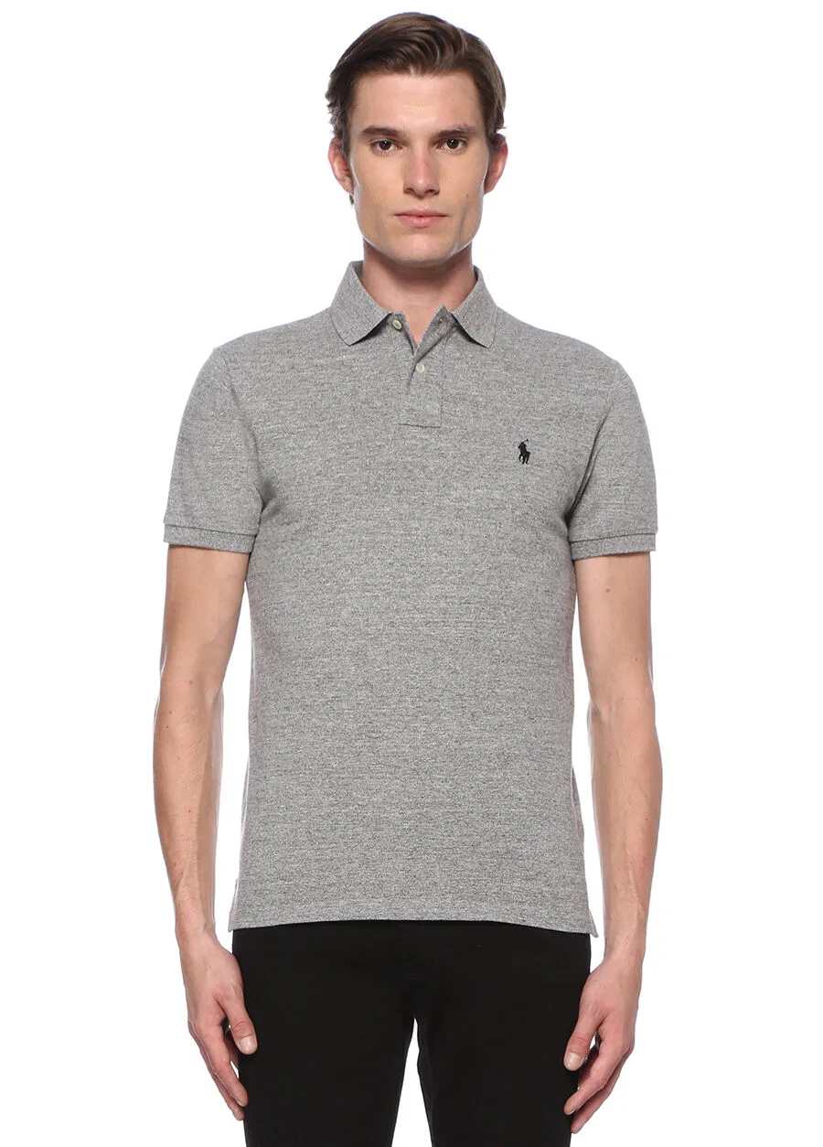 Поло Polo Ralph Lauren Custom Slim Fit, Gri