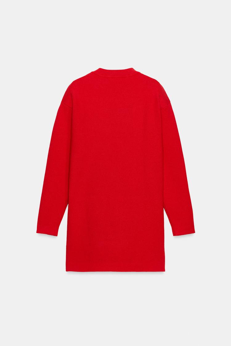 Платье Zara Drop-shoulder Knit, красный — фото 2