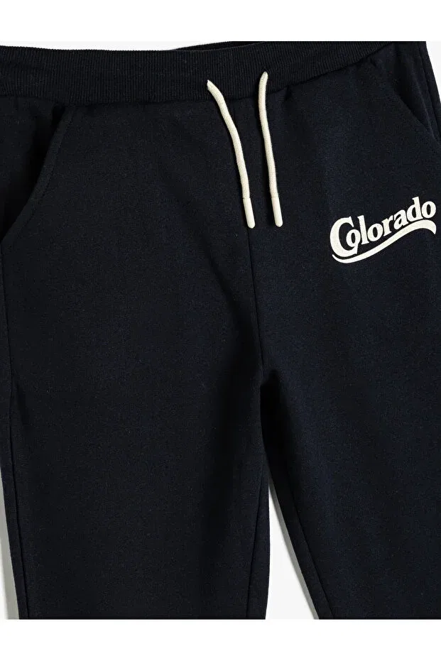 Детские спортивные штаны для мальчиков с принтом Koton, Navy Blue — фото 3