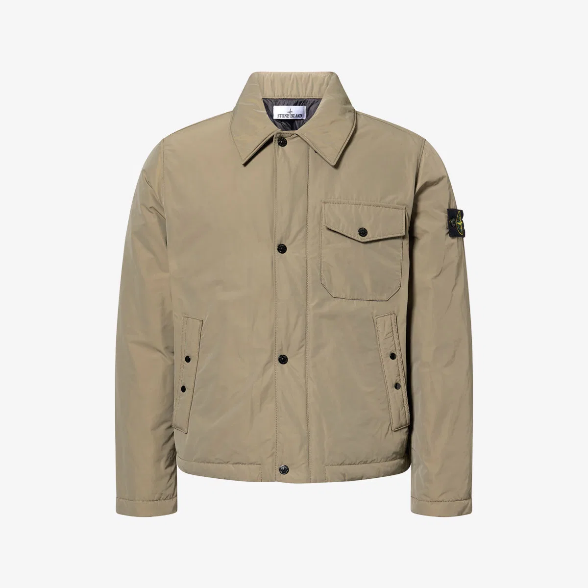Стеганая куртка из микротвила Stone Island, зеленый