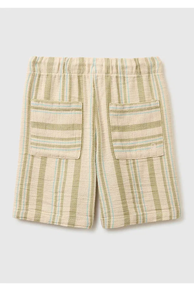 Детские шорты для мальчиков полосатые United Colors Of Benetton, Beige — фото 2