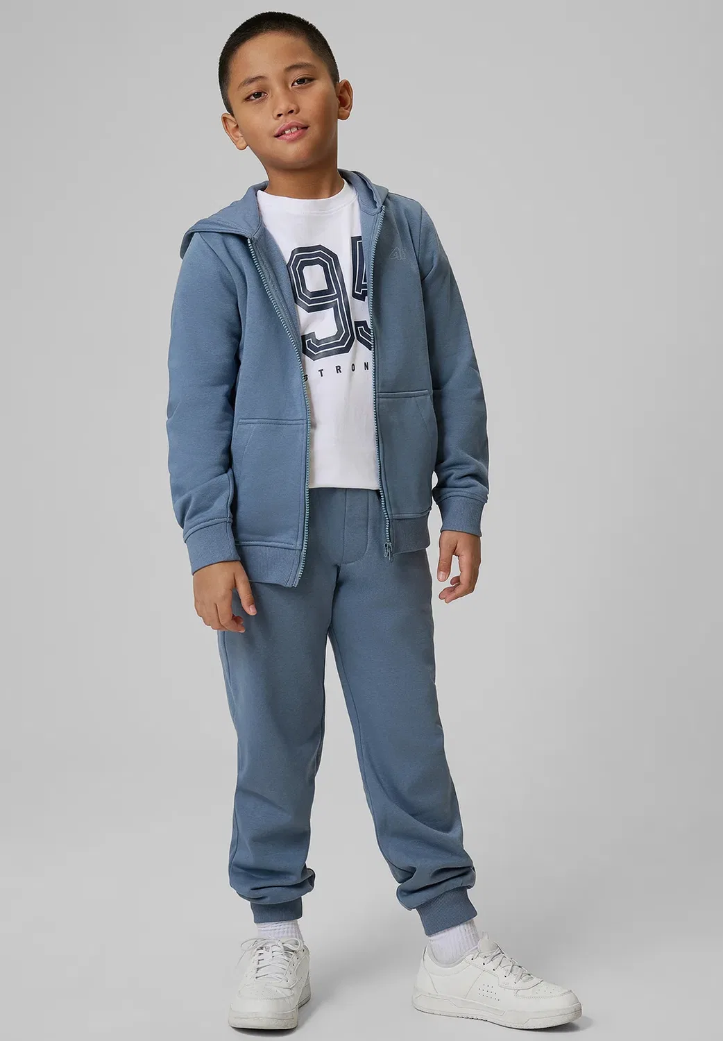 Bluza dresowa Regular z kapturem chłopięca - czerwona 164 (13-14 лат) - толстовка на молнии 4F, Dark Blue
