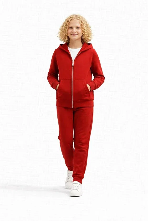Детский спортивный костюм для девочек с капюшоном Vandelo, Red