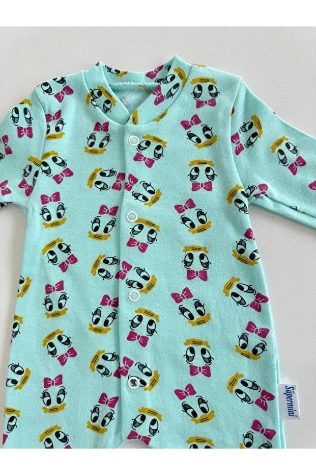 Детский комплект для новорожденных с принтом Organic baby printed set Miabambim, Turquoise — фото 2