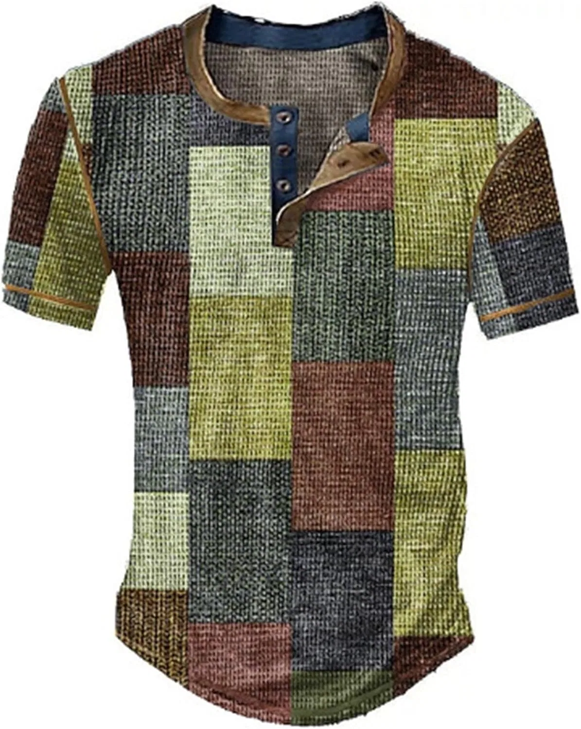 Мужская футболка с графическим принтом Henley, Army Green