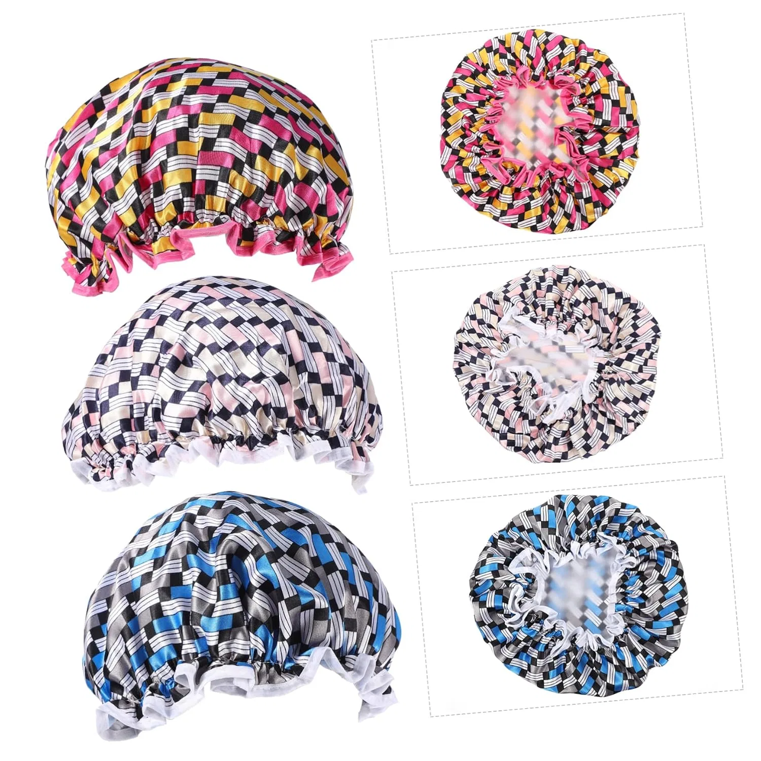 Шапочка для душа набор из 3 штук, Polyester, 26cm, VALICLUD — фото 2