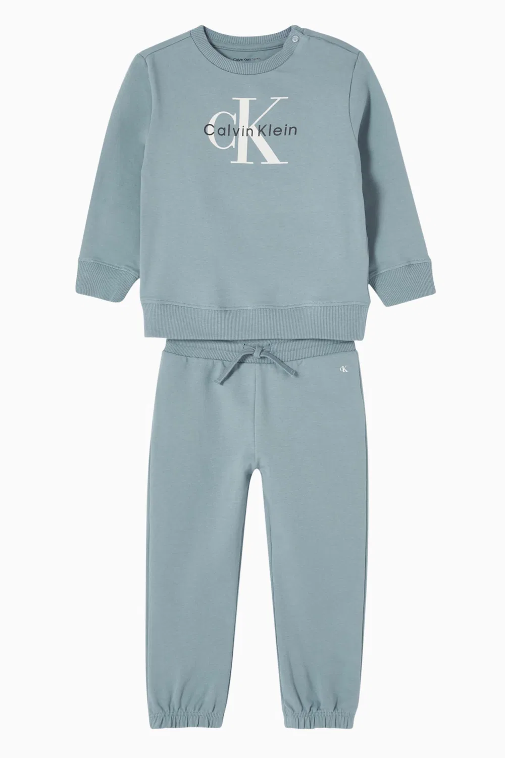 Комплект свитшот и штаны хлопковый с логотипом Calvin Klein, синий