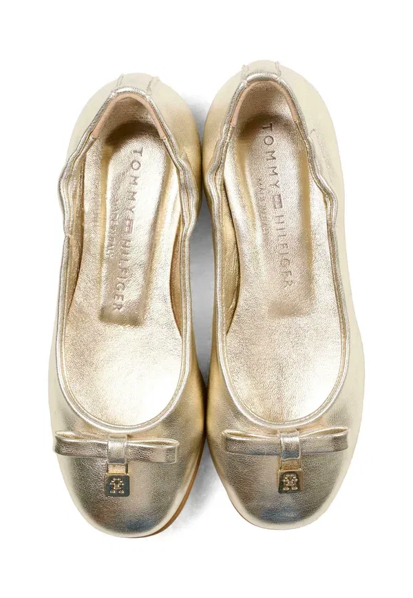 Туфли из искусственной кожи Ballet pumps Tommy Hilfiger, Gold, золотистый — фото 3