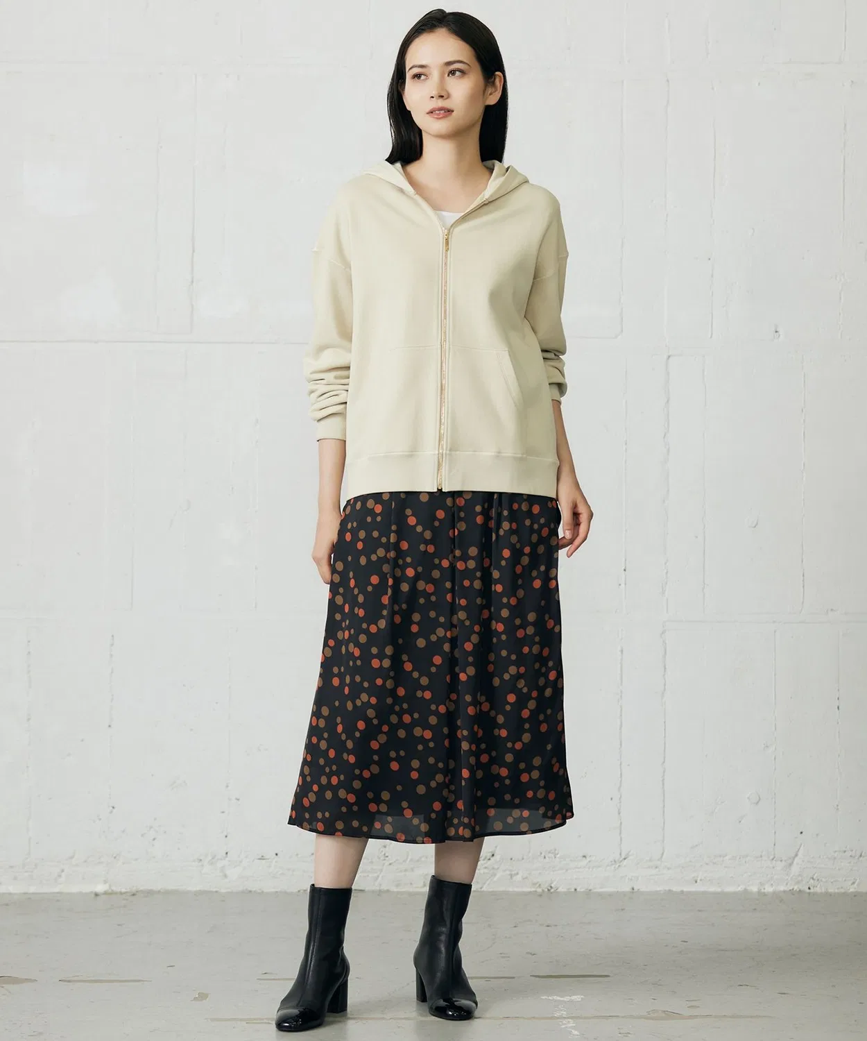 Детский худи с длинным рукавомClear Loop Back Zip Jiyuku, Beige — фото 2
