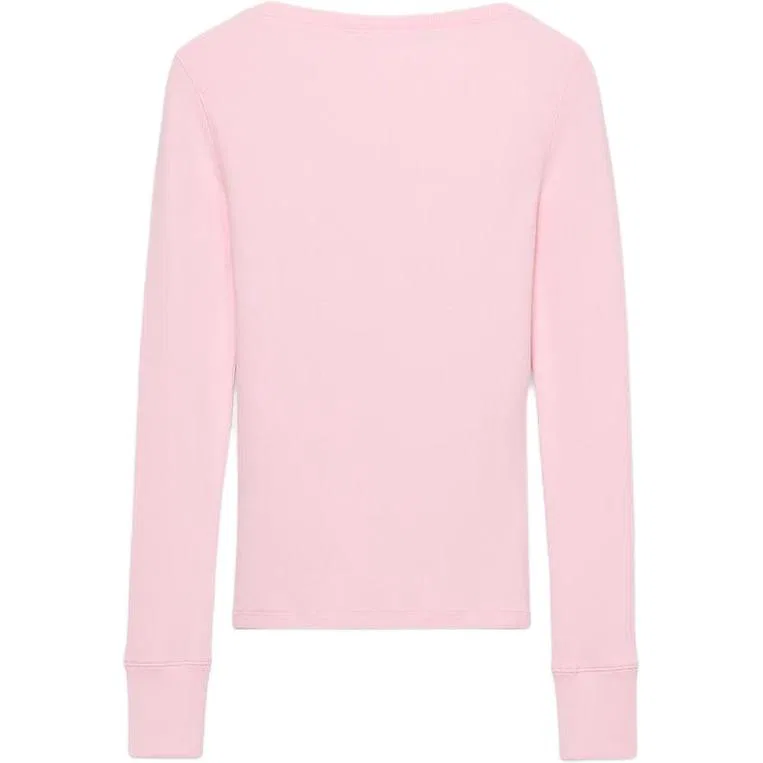 Женская футболка с V-образным вырезом Pink ZARA, Pink — фото 3