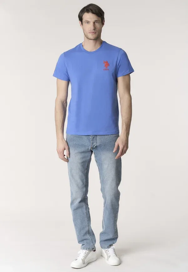 Футболка хлопковая print t-shirt U.S. Polo Assn., Blu, синий — фото 2