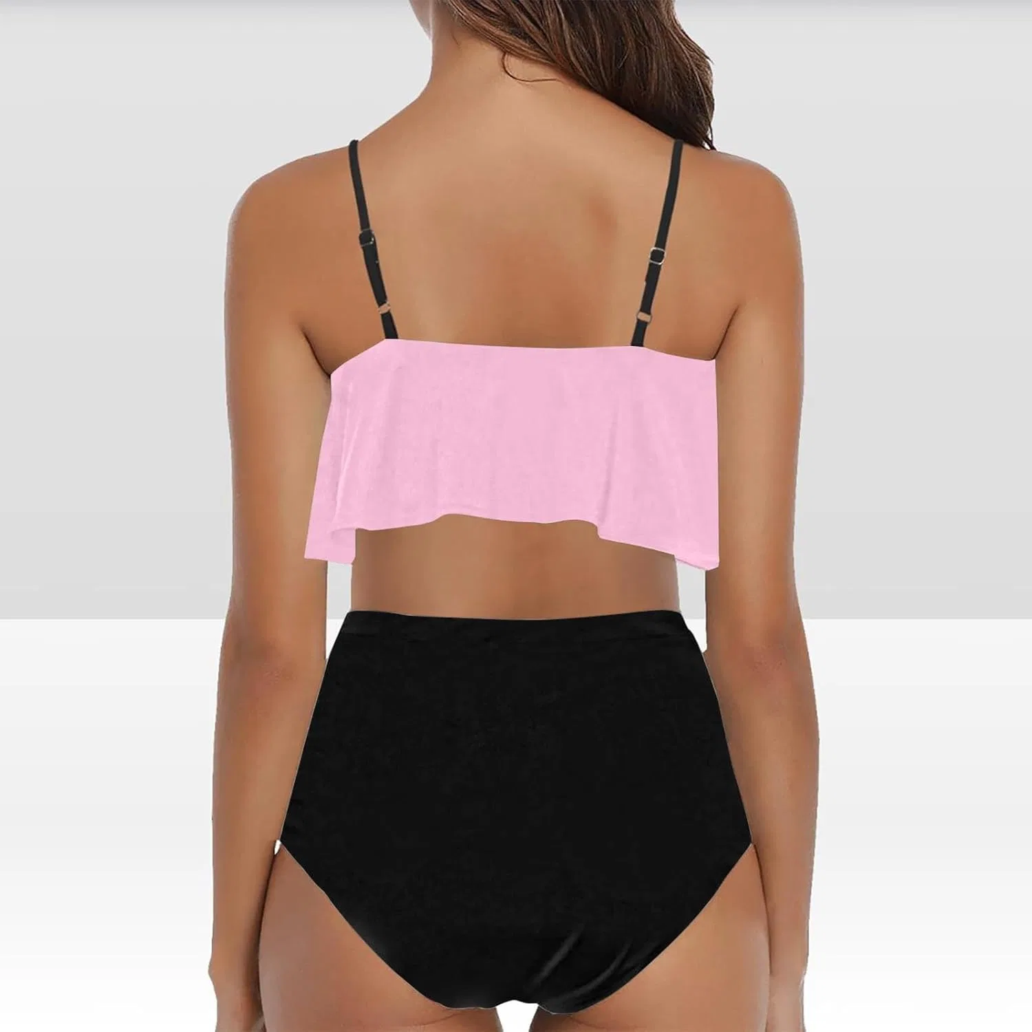 Женский бикини с рюшами и регулируемыми бретелями Generic, Pink — фото 3