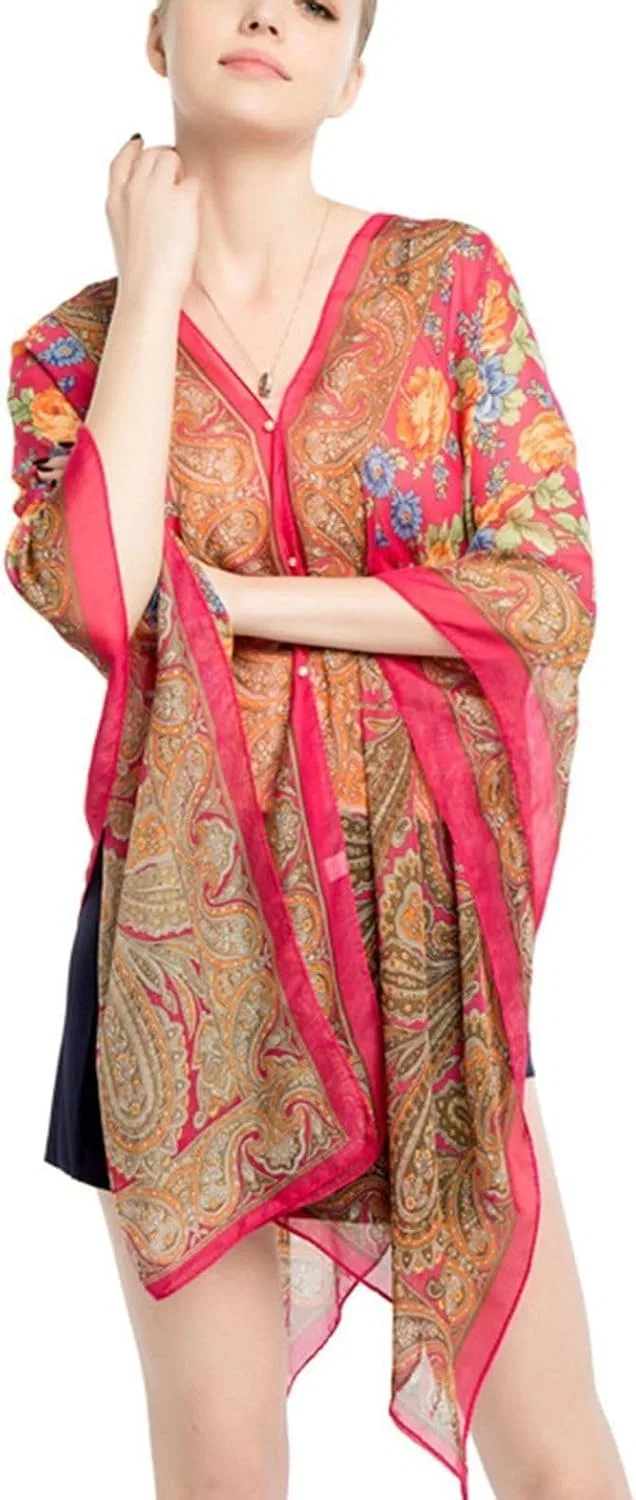 Женское пляжное покрывало с V-образным вырезом, Paisley, A-rose