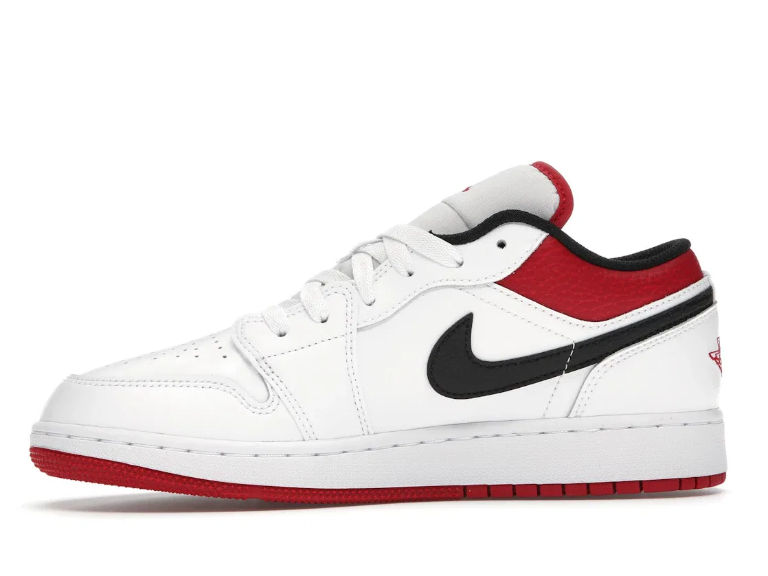 Детские кроссовки Lifestyle с кроссовками Jordan 1 Low Jordan, White Gym Red Black — фото 3