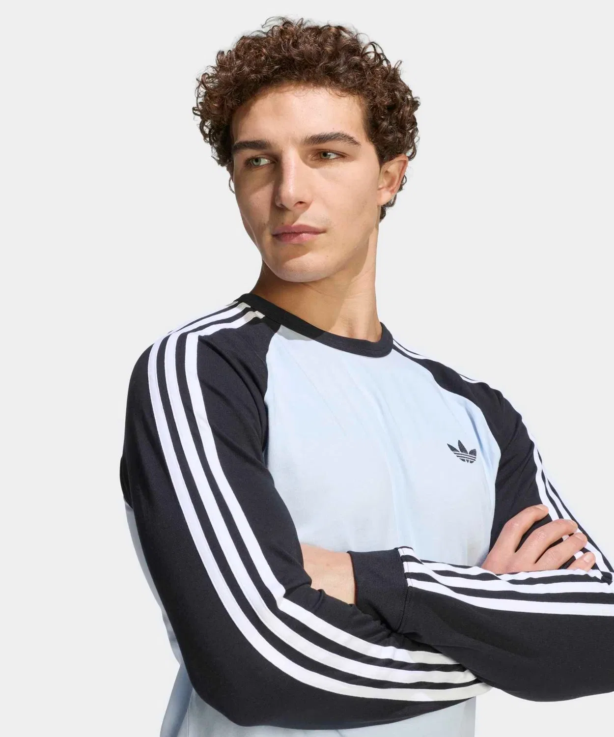 Мужская футболка с длинным рукавомс тремя полосками Adidas, Blue — фото 4