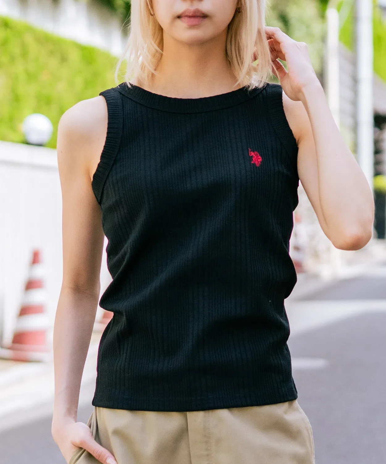 Женский топ-безрукавка с брендовым логотипом U.S. POLO ASSN., Черный