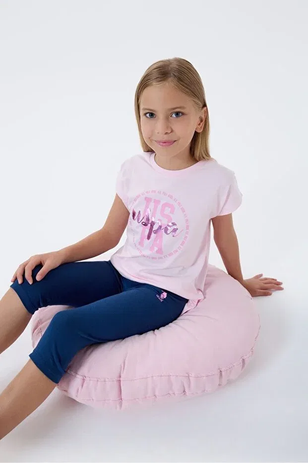 Детские леггинсы для девочек хлопковые Basic U.S. Polo Assn., Pink