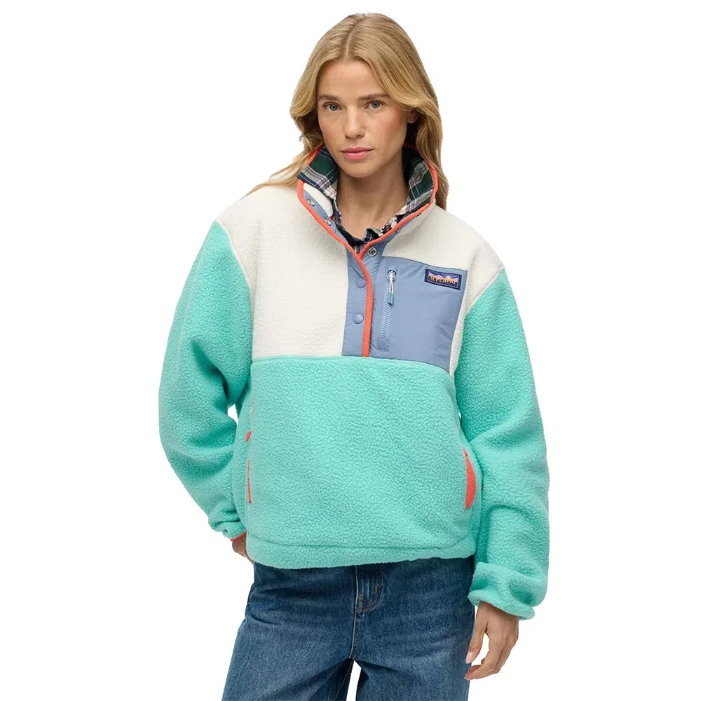 Куртка Colour Block Fleece Pull Over Superdry, синий