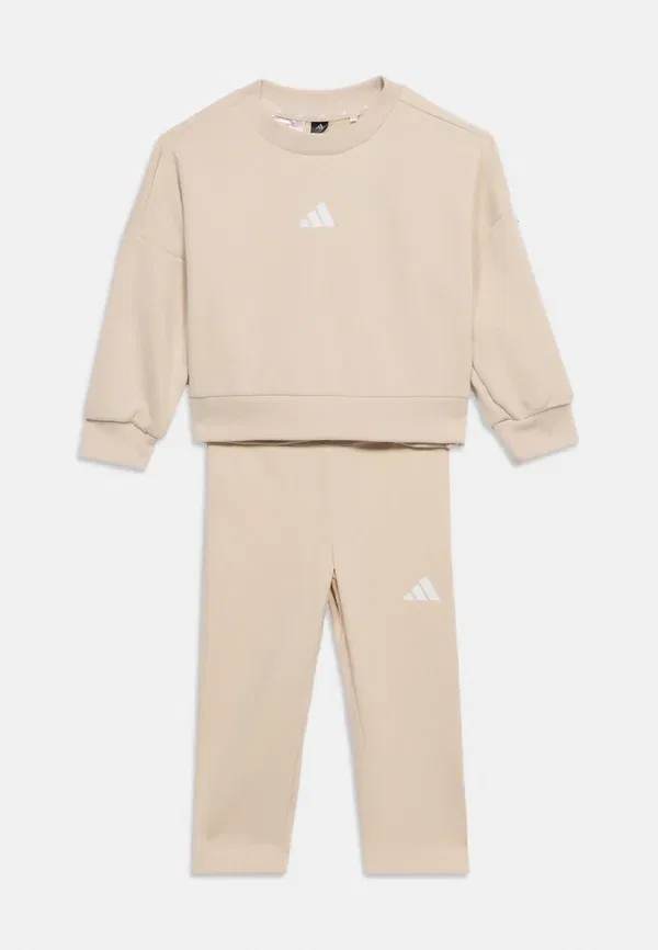 Сезонный комплект унисекс - леггинсы - брюки Adidas Performance, белый/бежевый — фото 3