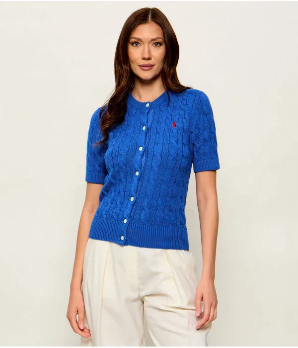 Женский кардиган хлопковый приталенного кроя Polo Ralph Lauren, синий