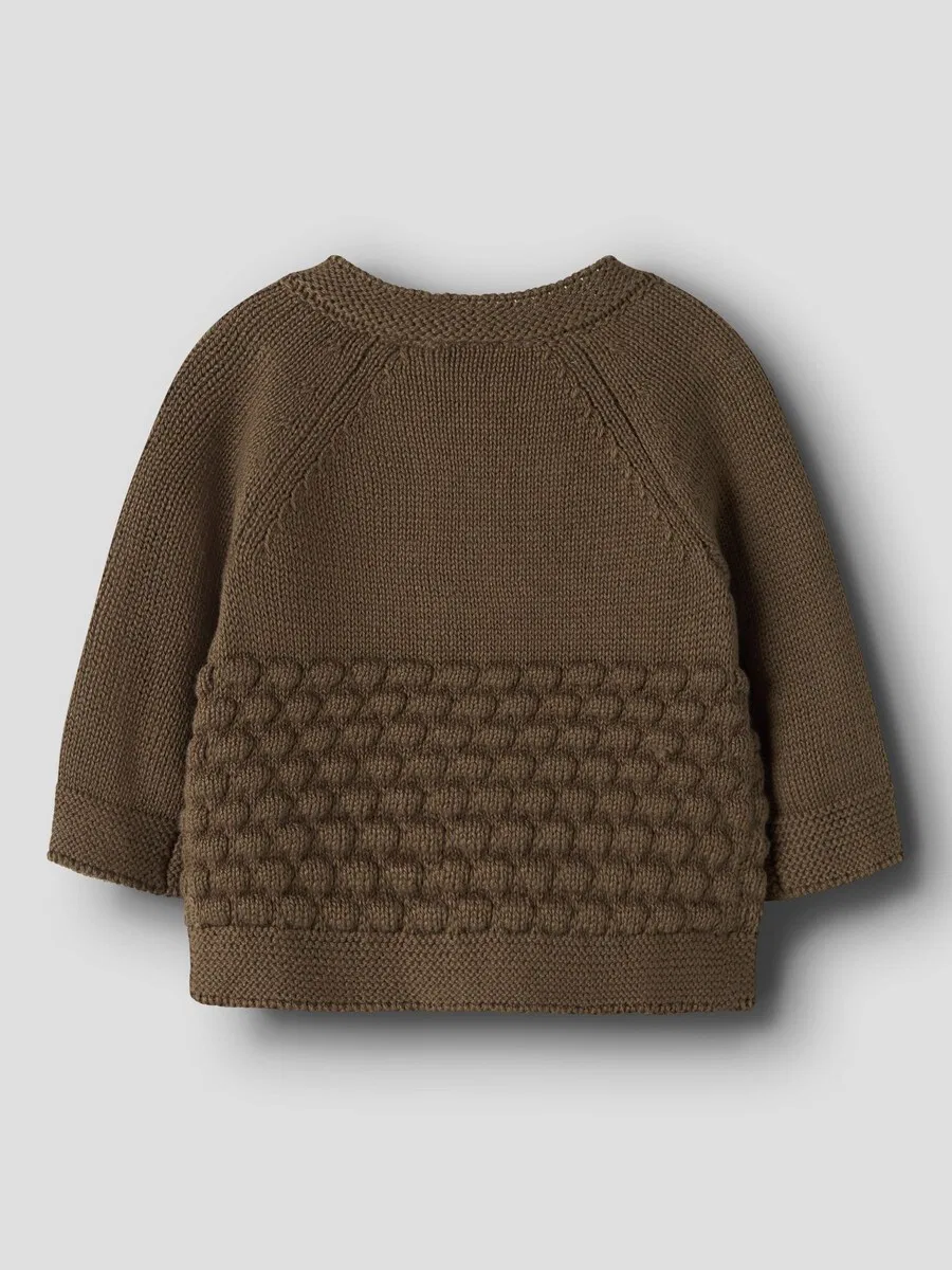 Вязаный кардиган Lil'Atelier коричневого цвета — фото 2
