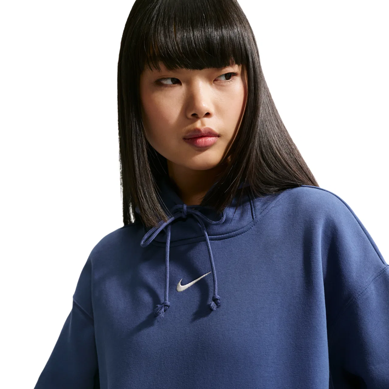 Женская толстовка с капюшоном Style Fleece Nike, цвет Mystic Navy/Sail — фото 3