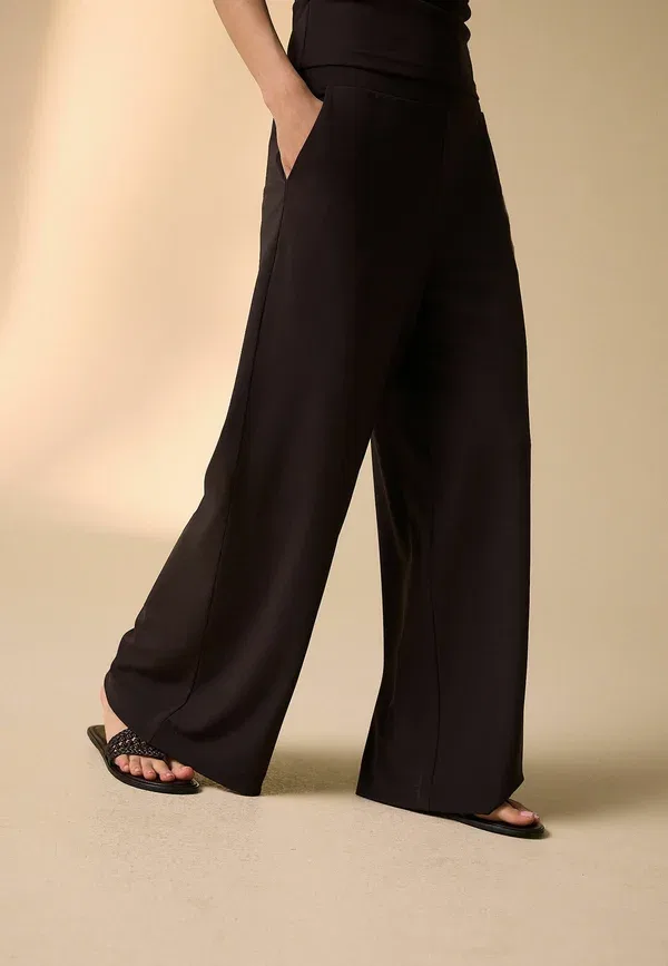 Брюки с завышенной талией Regular fit - wide leg trousers Next, chocolate brown, коричневый/шоколадный