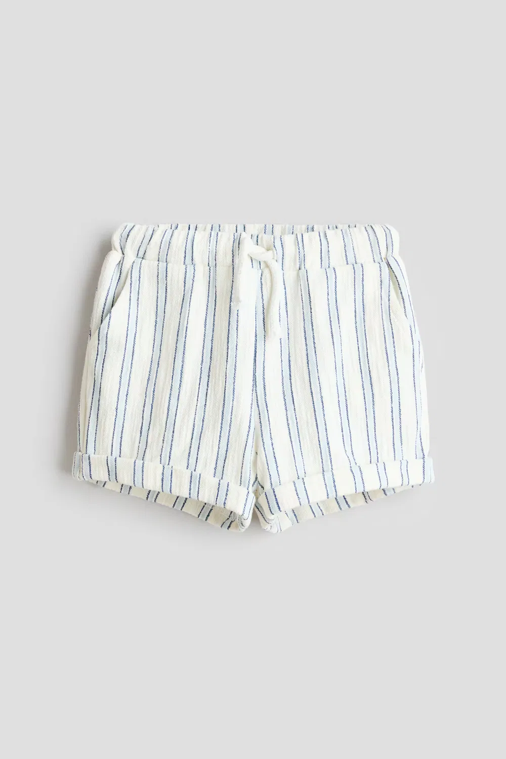 Шорты из хлопкового трикотажа H&M, Weiß/Gestreift