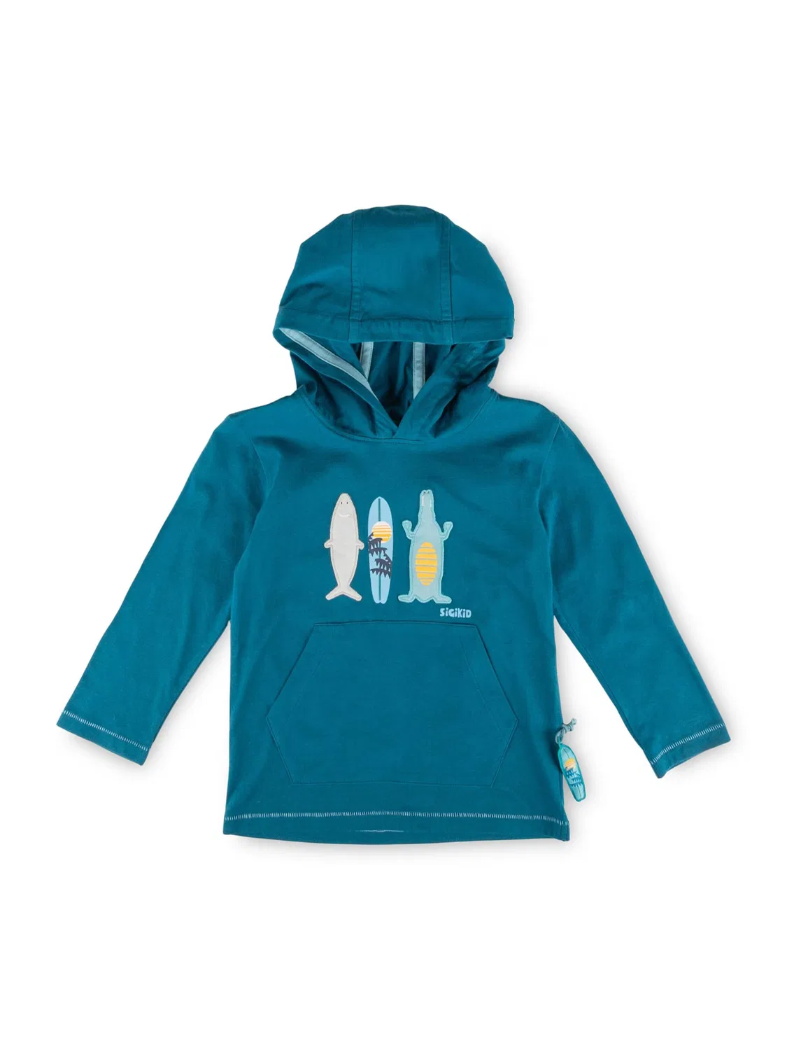 Рубашка Sigikid Langarmshirt Blue & Bright цвета Бетон