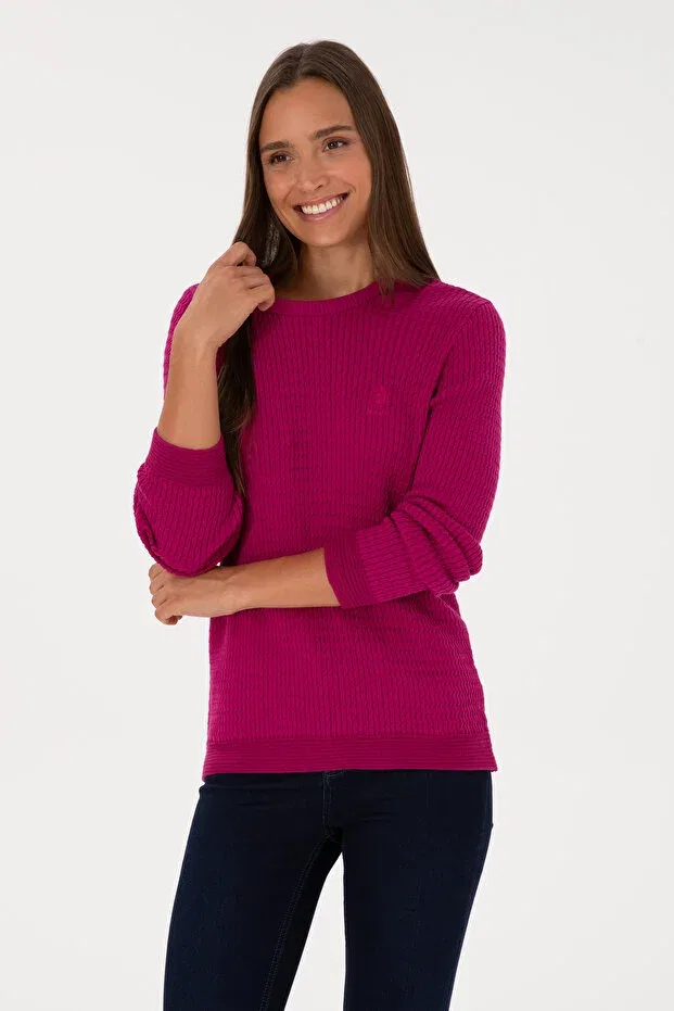 Женский свитер с длинным рукавом U.S. Polo Assn., Pink — фото 3
