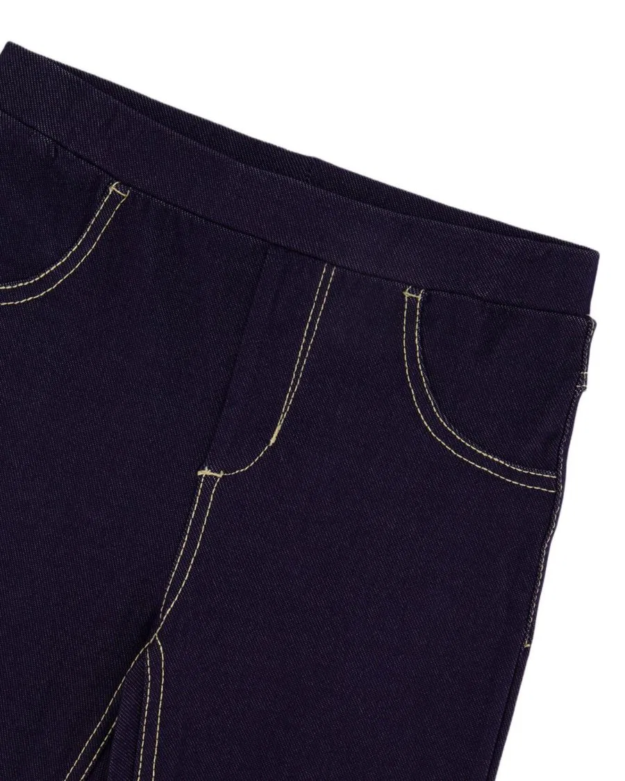 Джинсовые леггинсы для девочек с эластичным поясом, модель Navy Blue Denim Deux par Deux — фото 2