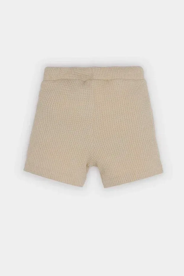 Детские шорты для мальчиков хлопковые Elastic waist waffle shorts for baby boy c2221a524sm Defacto, Beige — фото 3