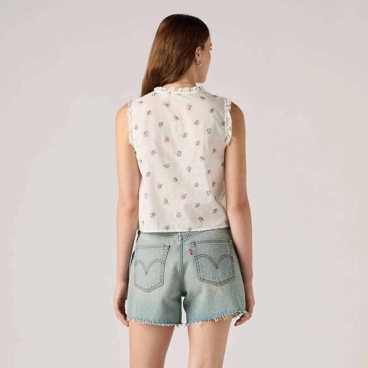 Узкая блузка без рукавов Shelby Levi's, Runa Floral Egret - Multi-Color — фото 4