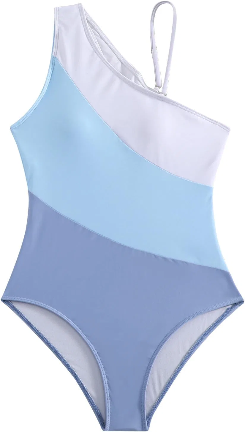 Женский цельнокроеный купальник с контролем живота One Shoulder, Blue