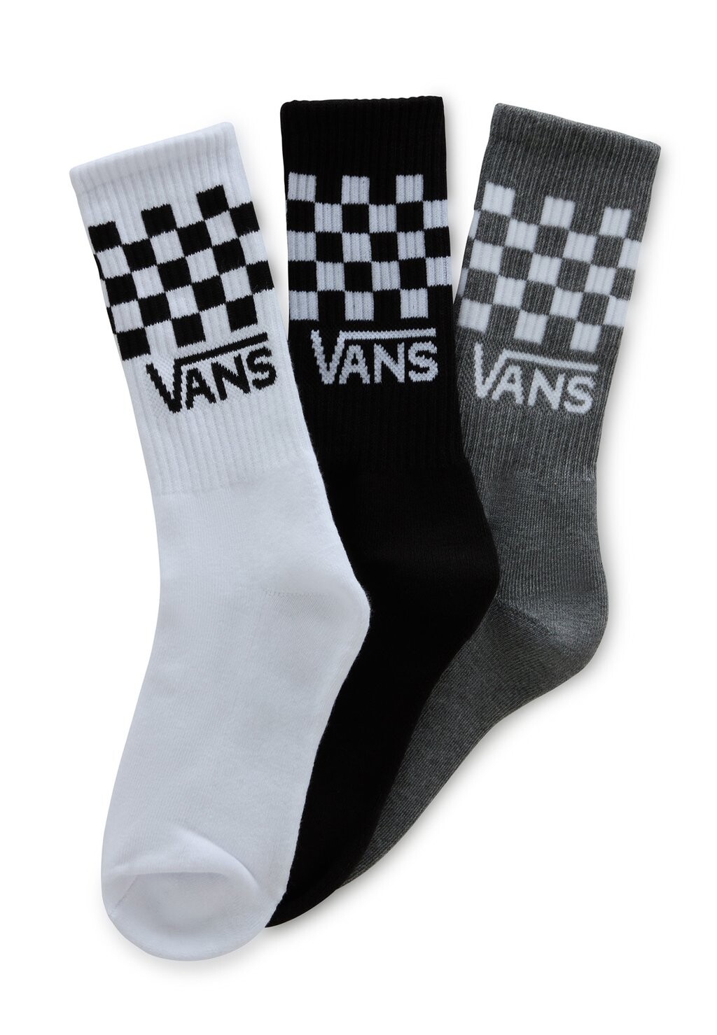 

Носки DROP V CLASSIC CHECK CREW 3PACK Vans, цвет white black heathergrey