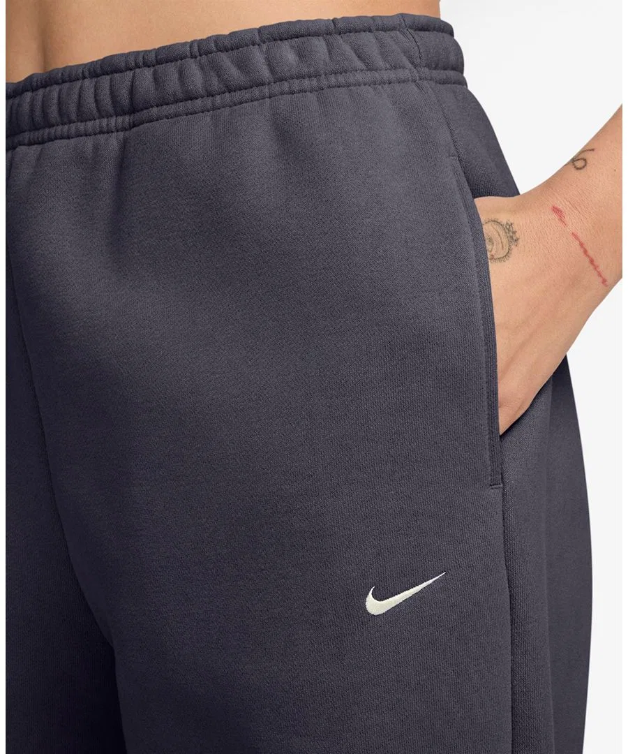 Женские брюки с высокой посадкой из флиса Studio Fleece Nike, Gridiron Sail — фото 2