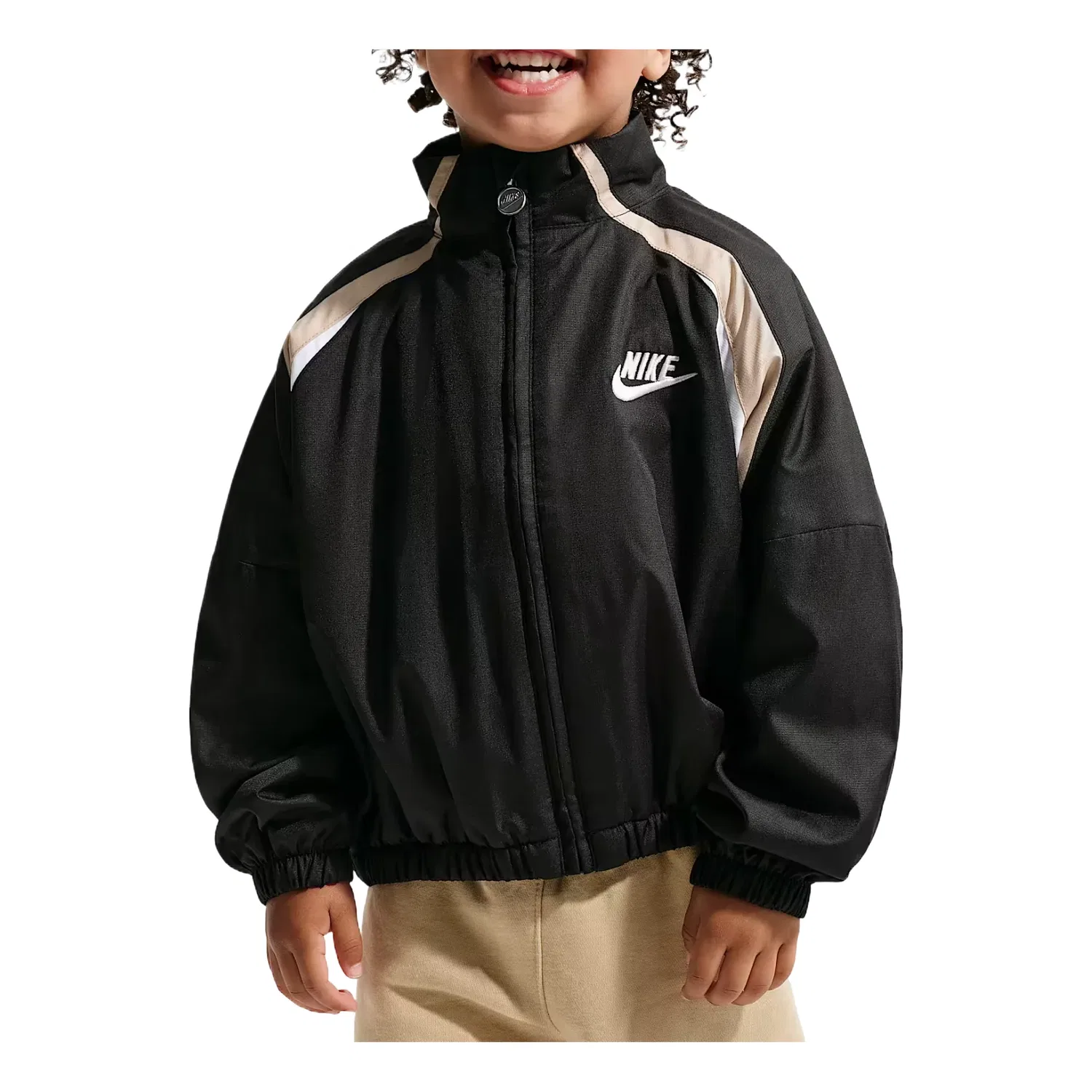 Детская куртка Colorblocked Hoodless Jacket 'Black' Nike, черный