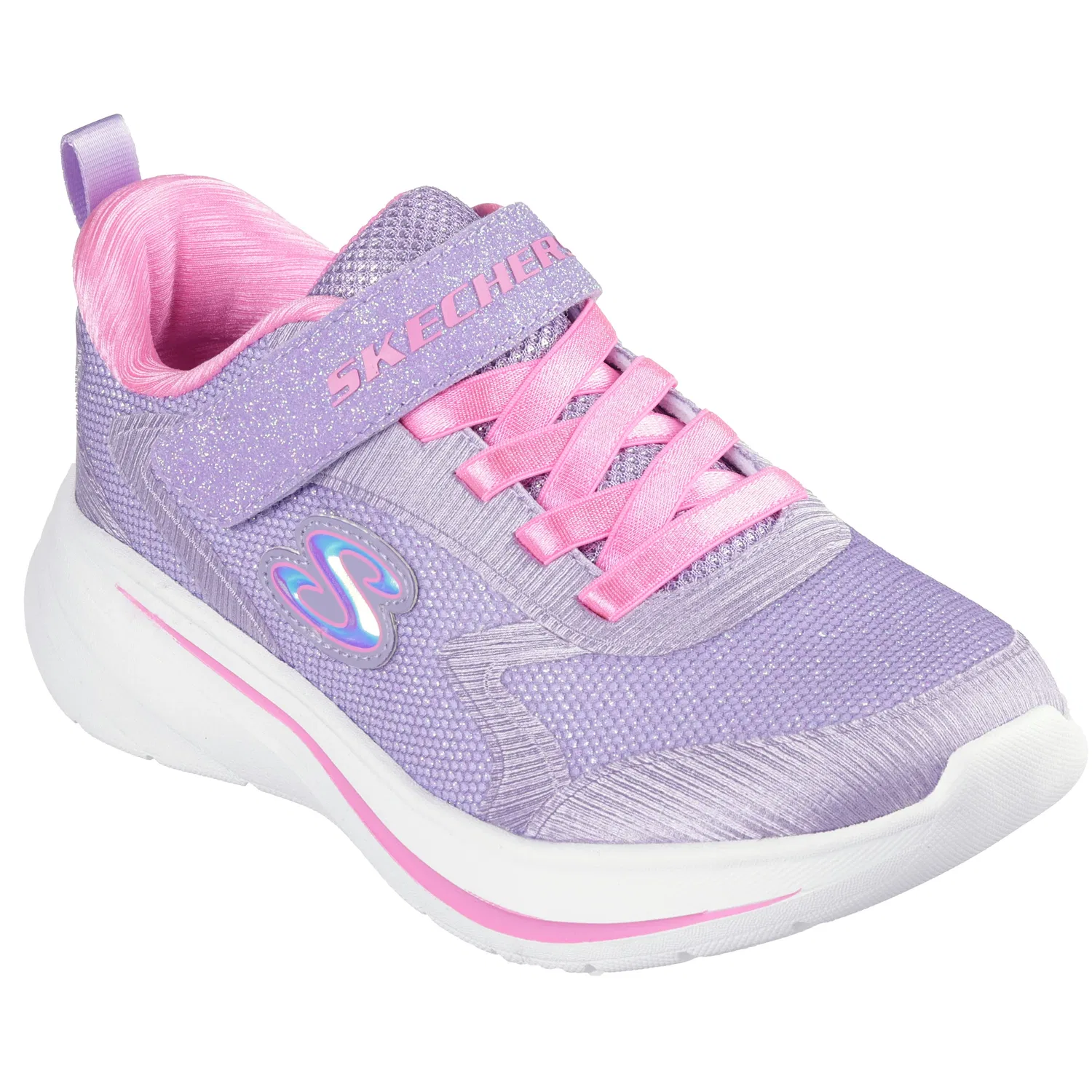 Детские текстильные кроссовки с блестками Wave 92 Skechers, Lavender